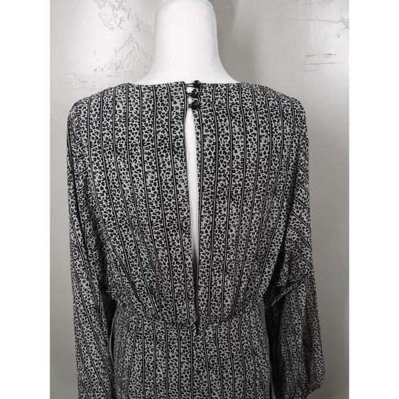 LILI SIDONIO Dress‎ Women Medium Striped Animal Print Lined Boho 3/4 Sleeve - Picture 2 of 15